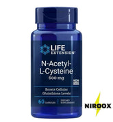Life Extension NAC N-Acetyl-L-Cystein 600mg 60 Kapseln Antioxidans Leber NirooX
