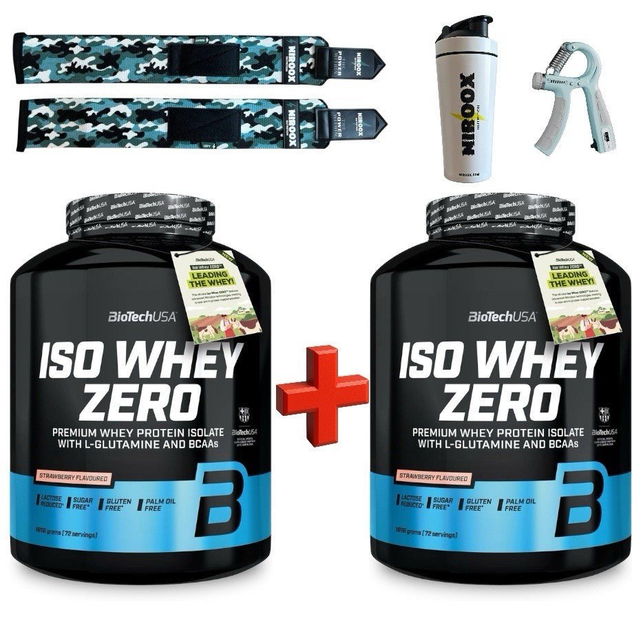2x BioTech USA Iso Whey Zero 1816g laktosefrei zuckerfrei Whey Isolat Doppelpack NirooX