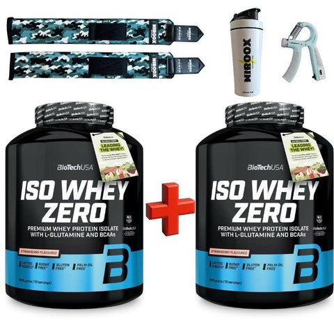 2x BioTech USA Iso Whey Zero 1816g laktosefrei zuckerfrei Whey Isolat Doppelpack NirooX