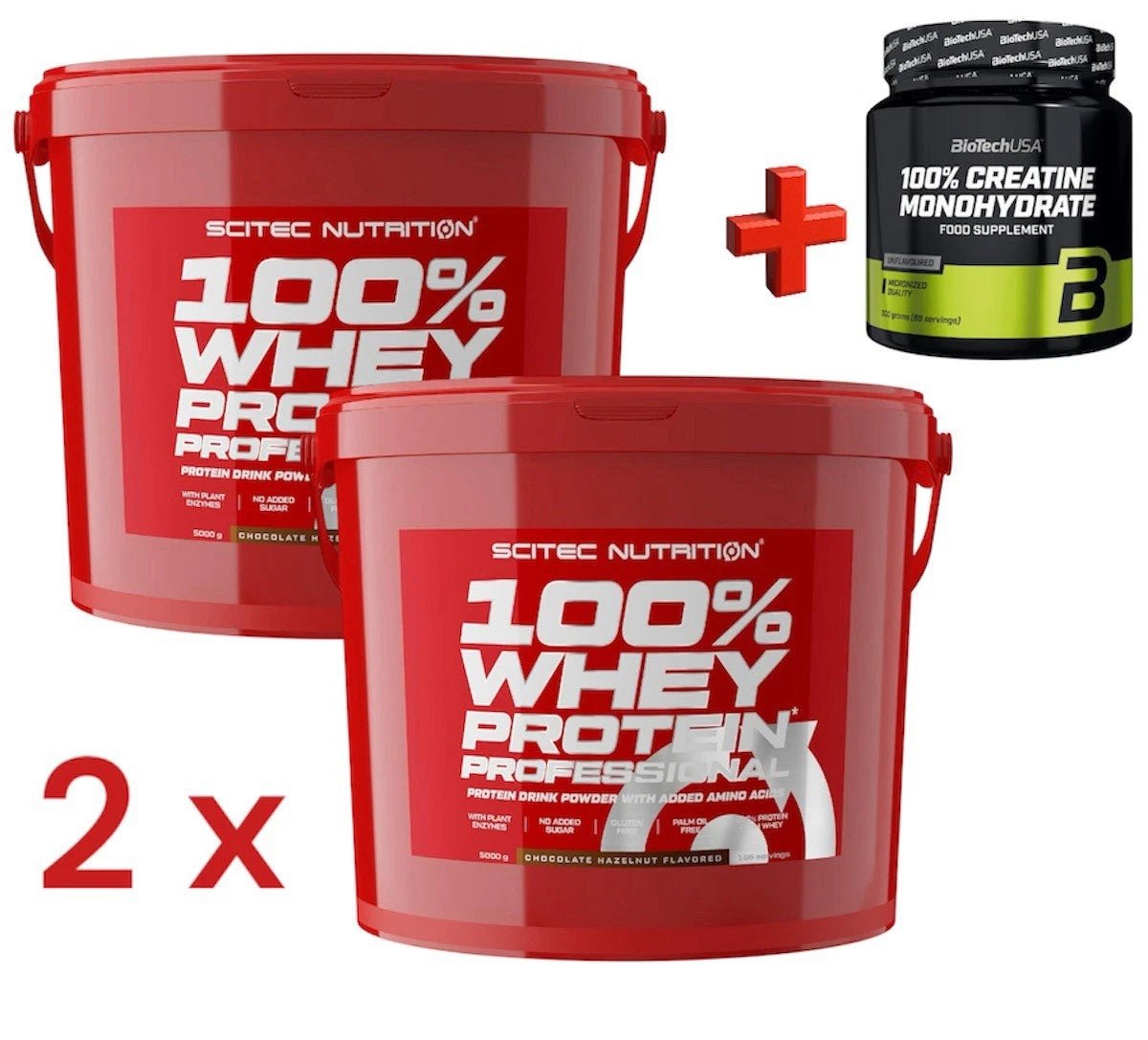 2x Scitec Nutrition 100% Whey Protein Professional 4kg (8kg total) + Creatin 300g - NirooX NutritionNirooX Nutrition