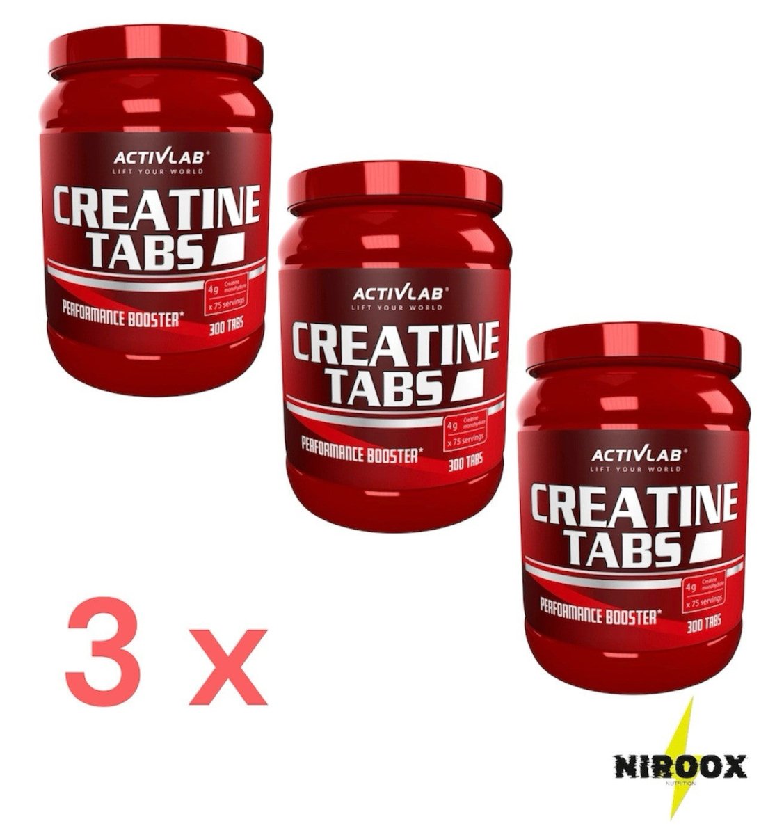 3x Activlab Creatine Tabs 300 Tabletten 900 Tabs Sparpaket Kreatin Monohydrat Muskelaufbau NirooX