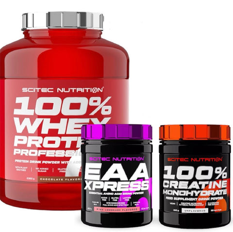 Scitec Nutrition 100% Whey Protein (1816g) + Creatin & EAA Set | Bestes Muskelaufbau Bundle | NirooX