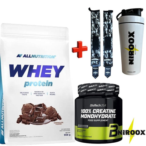 Allnutrition Whey Protein 908g BioTech USA Creatin 300g Bundle Muskelaufbau NirooX