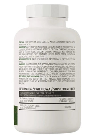 Alpha Liponsäure Alpha Lipoic Acid (ALA) 600 mg (590 mg), 90 Vege Tabletten - NirooX NutritionNirooX Nutrition