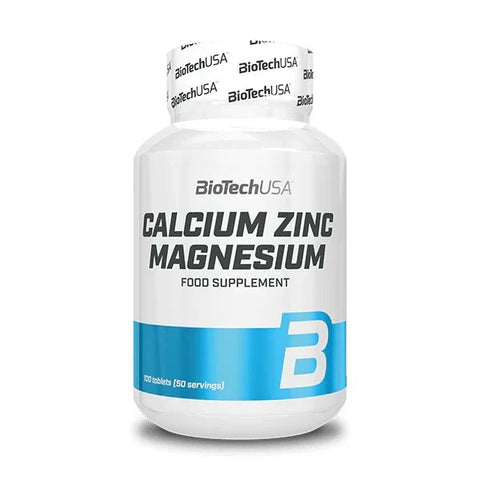 BioTech USA Calcium Zinc Magnesium 100 Tabletten – Calcium, Zink, Magnesium & Phosphor | Knochen, Muskeln & Immunsystem - NirooX NutritionNirooX Nutrition