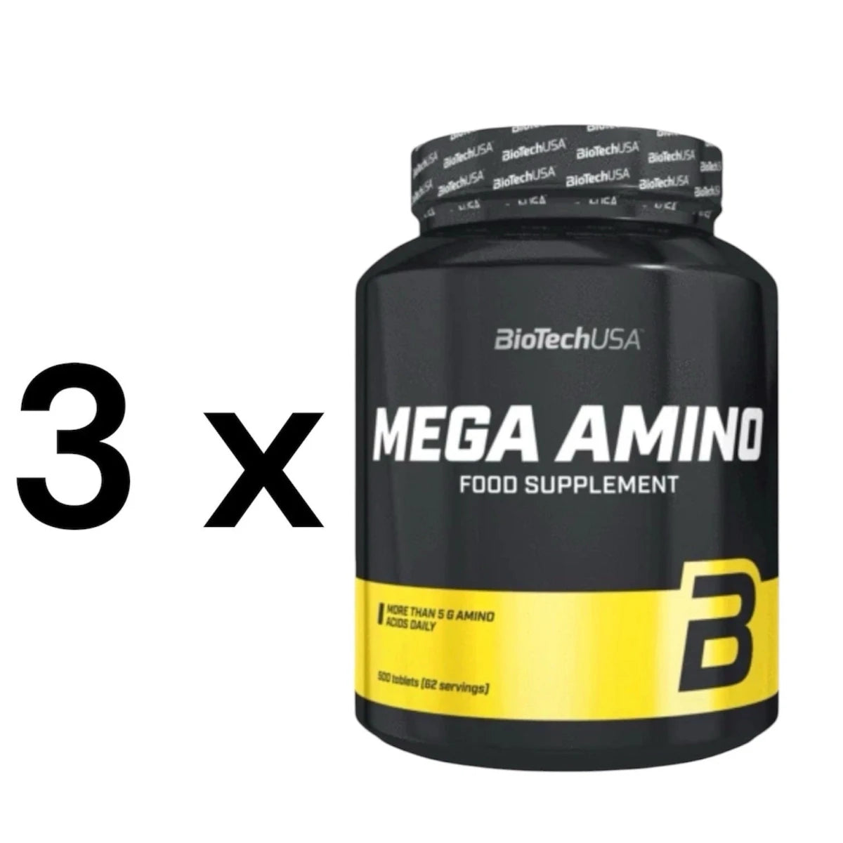BiotechUSA Mega Amino 500 Tabletten Nahrungsergänz<wbr/>ungsmittel / 3 x 500 Tabletten - NirooX NutritionNirooX Nutrition