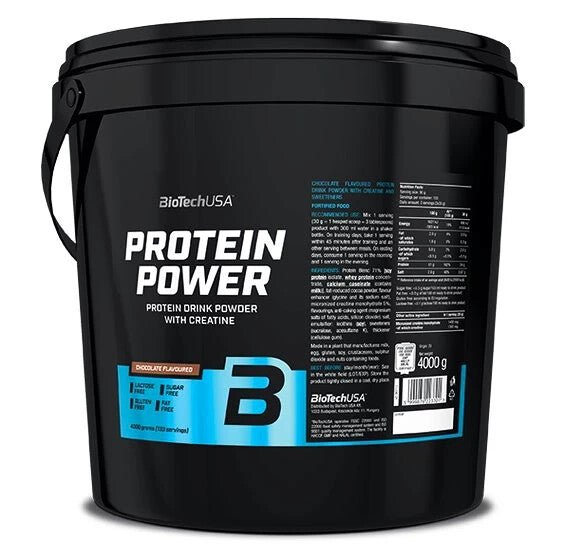 BioTech USA Protein Power 4000g Soja-Isolat Creatin 300g veganes Protein Bundle NirooX