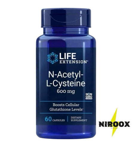 Life Extension NAC N-Acetyl-L-Cystein 600mg 60 Kapseln Antioxidans Leber NirooX