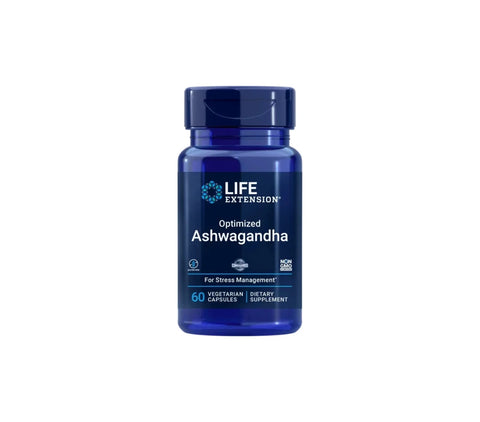 LIFE EXTENSION Optimized Ashwagandha 60 Vegetarian Capsules - NirooX NutritionNirooX Nutrition
