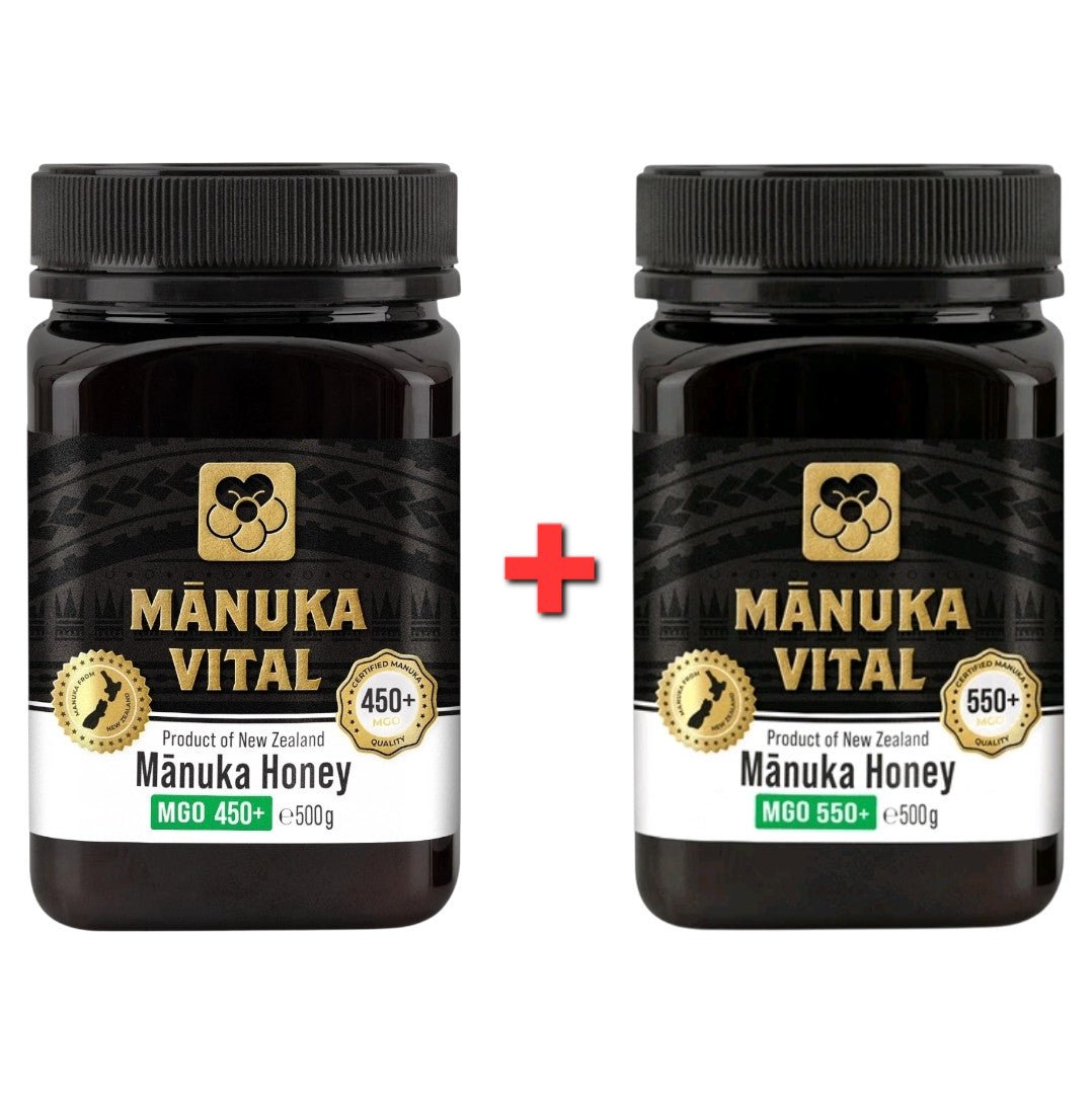 Manuka Vital Honig MGO 450+ 550+ 500g Neuseeland Premium antibakteriell NirooX