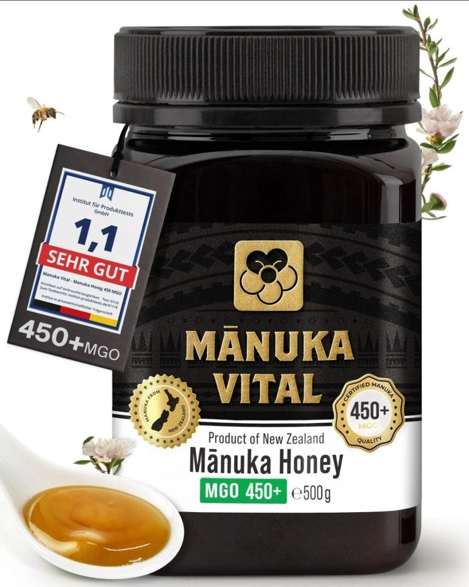 Manuka Vital Honig MGO 450+ 550+ 500g Neuseeland Premium antibakteriell NirooX