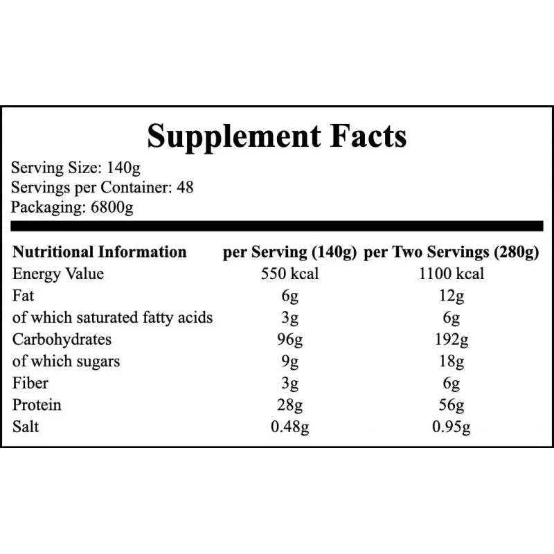 Mutant Mass 6800g Beutel Weight Gainer Kohlenhydrate Eiweiß - NirooX NutritionMutant