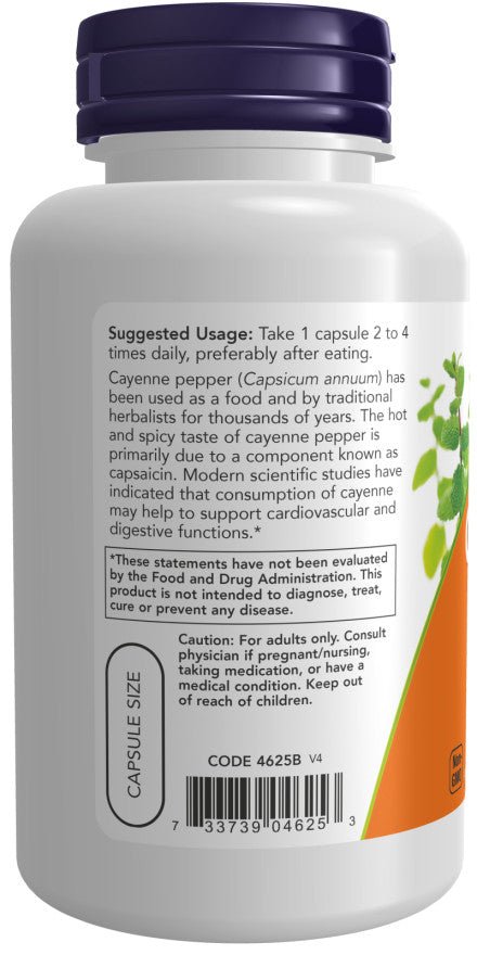 NOW Foods Cayenne 500mg 250 Vegane Kapseln | Verdauung & Herz - NirooX NutritionNirooX Nutrition