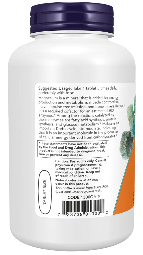 Now Foods, Magnesium Malate, 1000mg, 180 Veg. Tabletten - NirooX NutritionNirooX Nutrition