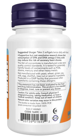 NOW Foods Omega-3 Molecularly Distilled Fish Oil - 3x 100 softgels / 300 softgel - NirooX NutritionNirooX Nutrition
