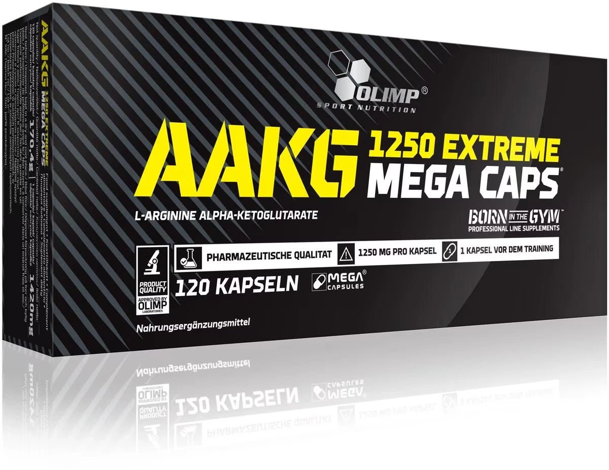 Olimp AAKG 1250 Extreme Mega Caps – 120 Kapseln | L - Arginin Alpha - Ketoglutarat - NirooX NutritionNirooX Nutrition