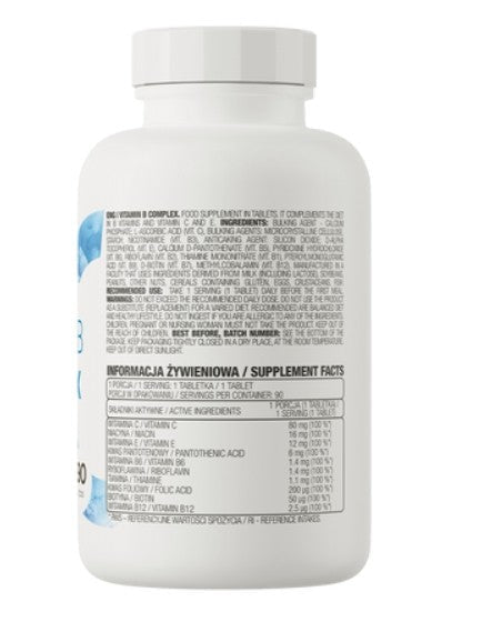 OstroVit Vitamin B Komplex 90 Tabletten B1 B12 B9 Biotin Energie Nervensystem NirooX