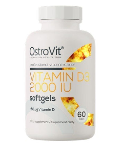 OstroVit Vitamin D3 2000 IU 60 Softgels Knochen Immunsystem Muskeln Sporternährung NirooX
