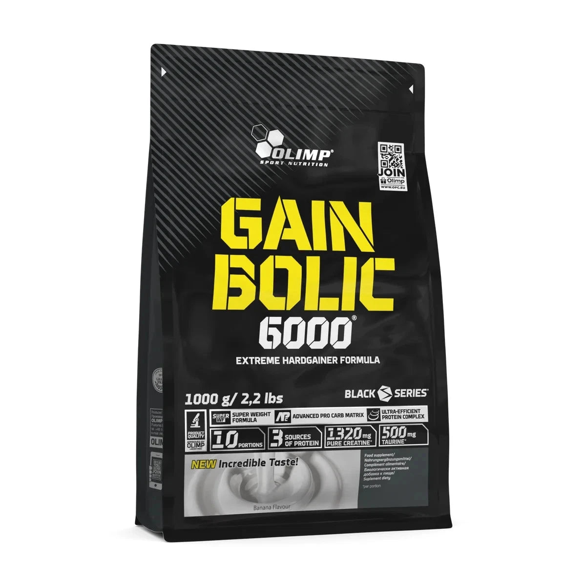 Olimp Gain Bolic 6000 Vanille 1kg Pulver – Weight Gainer mit Protein, Kreatin Monohydrat und Taurin für Muskelaufbau