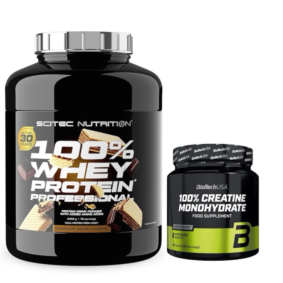 Scitec 100% Whey Protein Professional 2350g Schokolade - Sahnekeks + Biotech USA Creatine 300g – Bundle | Muskelaufbau & Kraft - NirooX NutritionNirooX Nutrition