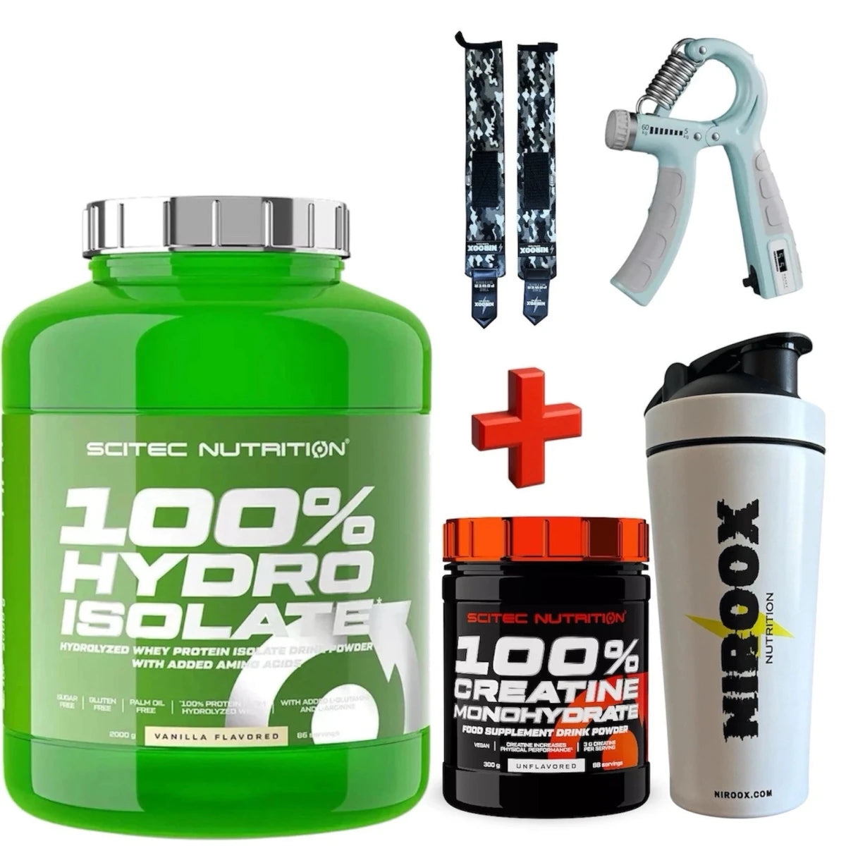 Scitec Nutrition 100% Hydro Isolate 2000g Eiweiß Muskeln + Creatine 300 gramm - NirooX NutritionScitec Nutrition