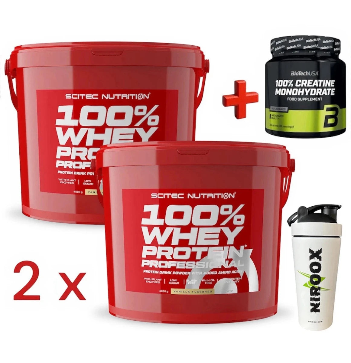 Scitec Nutrition 100% Whey Protein - 2 x 4kg / Total 8 kg+ Creatin 300 gr - NirooX NutritionNirooX Nutrition