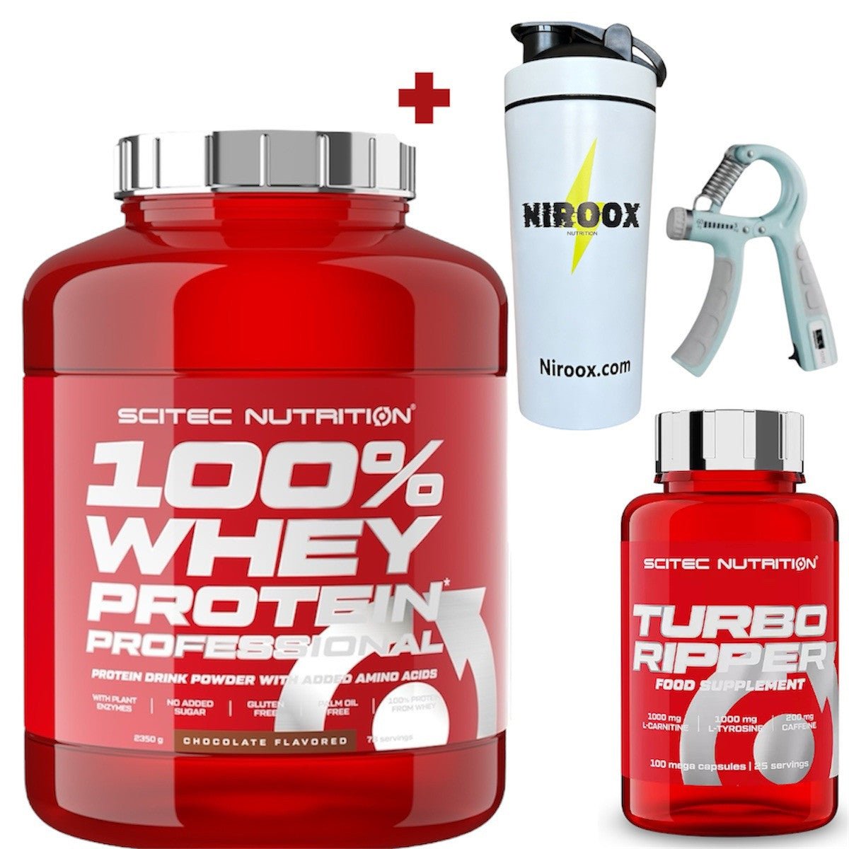 Scitec Nutrition Whey Protein 2350g plus Turbo Ripper 120 Kapseln Bundle für Definition und Fettabbau