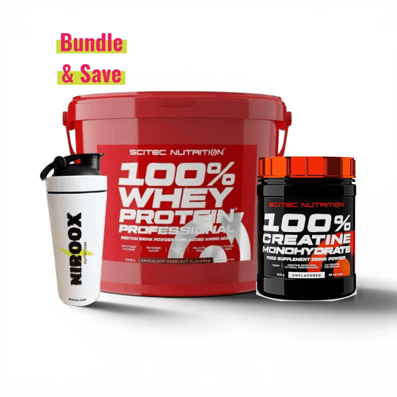 Scitec Nutrition 100% Whey Protein Professional 4kg + Kreatin 500gr+ Shaker | Muskelaufbau Komplettpaket - NirooX NutritionProteinScitec Nutrition