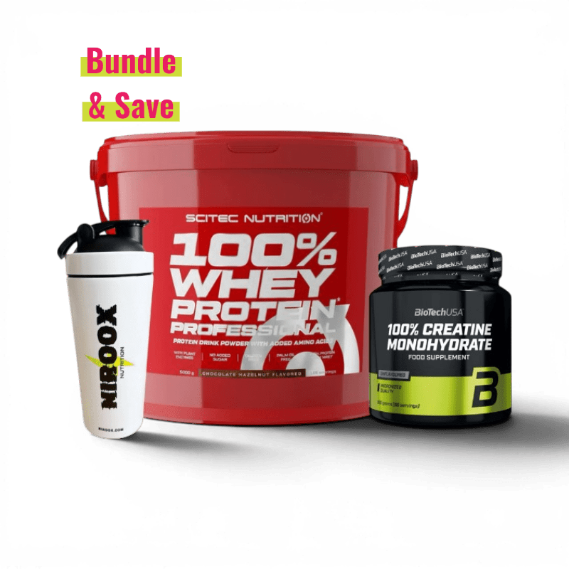 Scitec Nutrition 100% Whey Protein Professional 4kg + Kreatin + Shaker | Muskelaufbau Komplettpaket - NirooX NutritionProteinScitec Nutrition