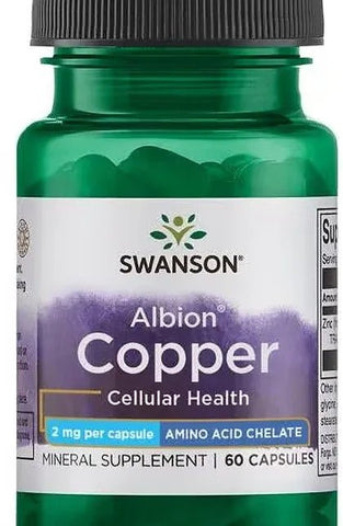 Swanson Albion Chelated Copper 2mg – 60 Kapseln | TRAACS® Kupferglycinat - NirooX NutritionNirooX Nutrition