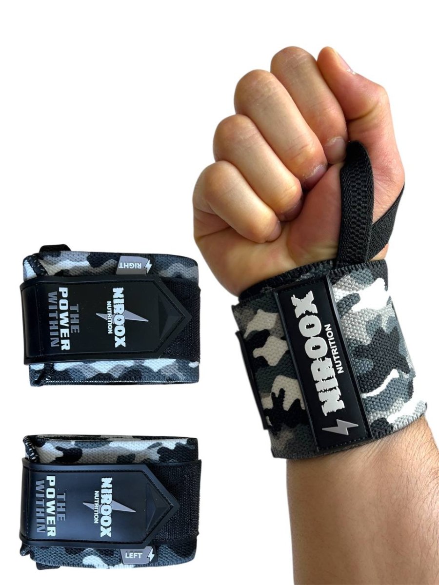 NirooX Nutrition Wrist Wraps Gelenkbandagen 65cm Kraftsport Bodybuilding Handgelenkschutz NirooX